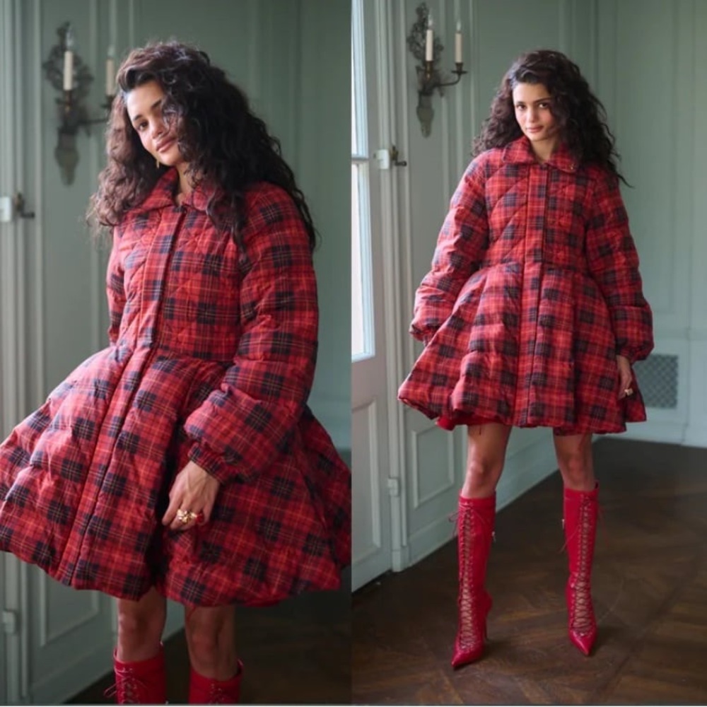 Selkie Royal Tartan Dolly Puffer Coat